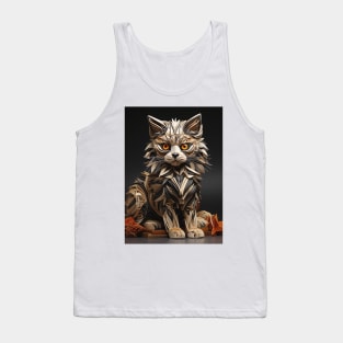 Fold Art Style Cat Tank Top